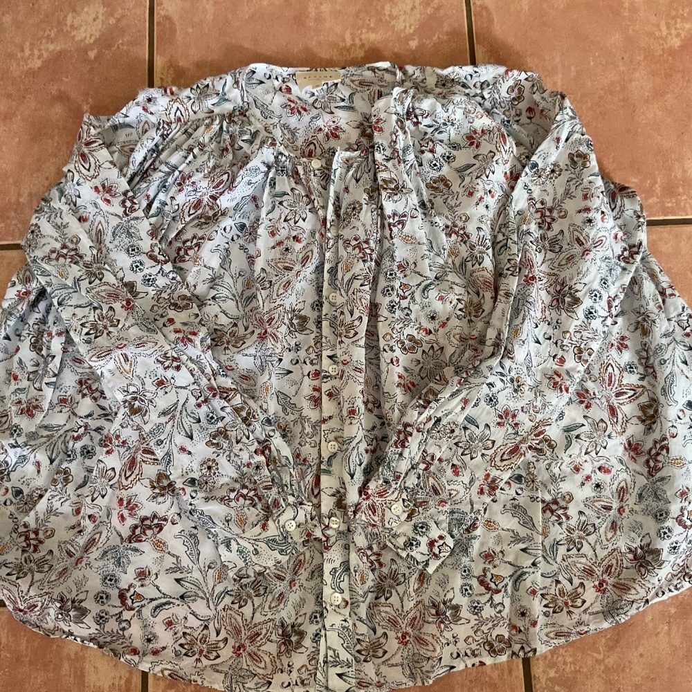 Sezane Flowy cotton blouse size EU36  very good condition - Picture 10 of 11